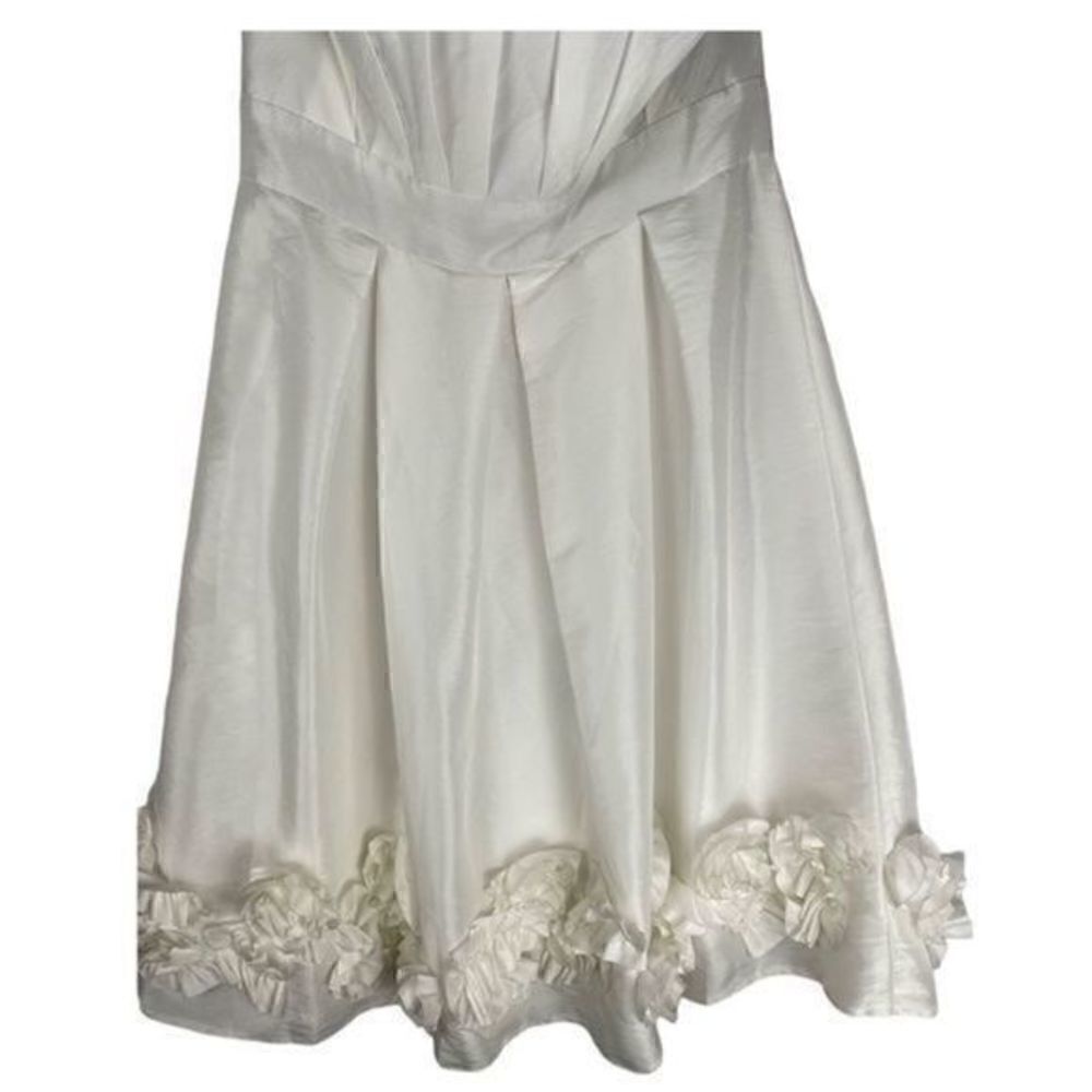 B2 Jasmine White Taffeta Strapless Bridesmaid Prom Dress Size 12 NWT - Picture 6 of 10